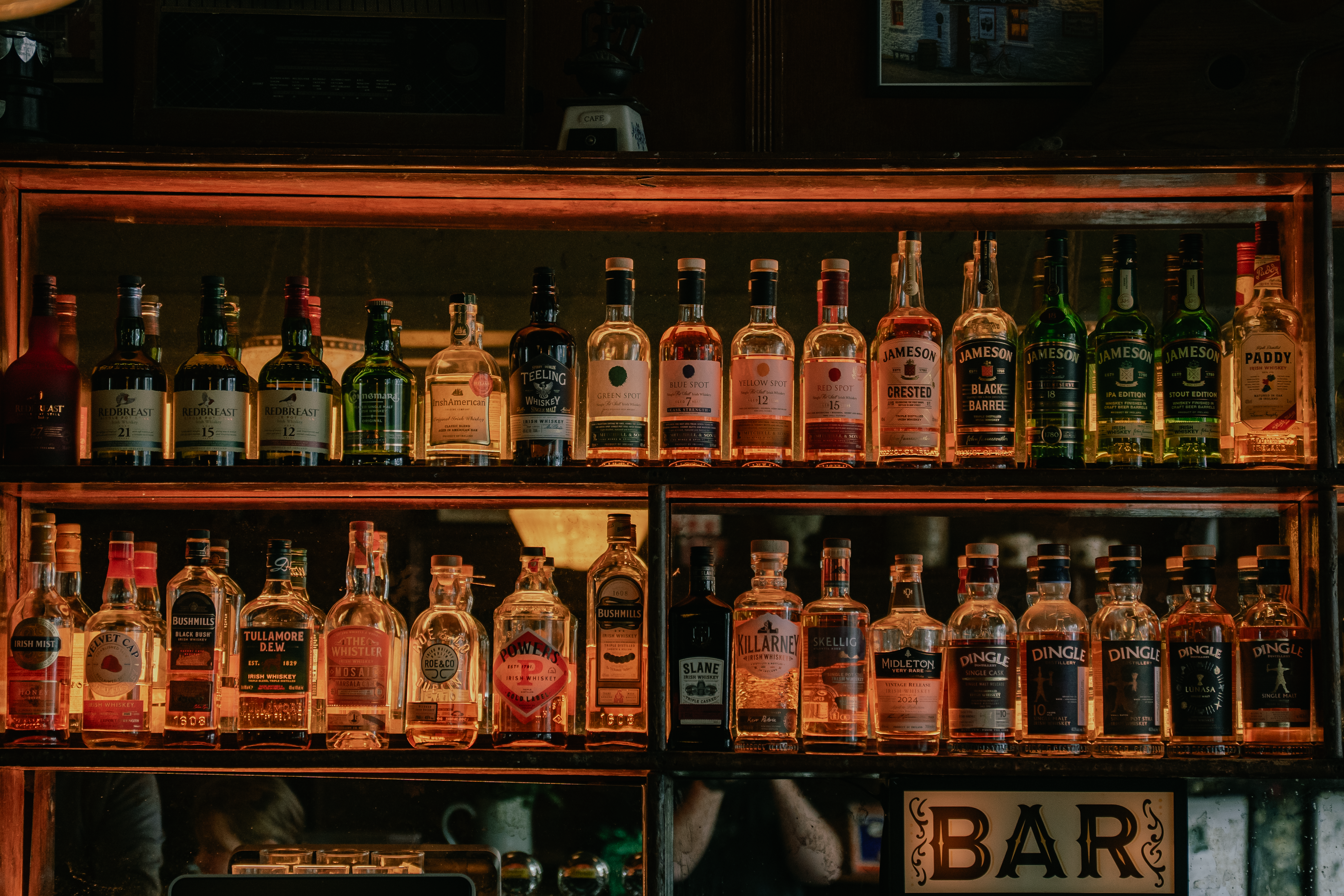 Interior of Adams Bar with traditional pub character